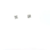 14k White and Yellow Gold .95ct G VS2 Round Diamond Stud Earrings